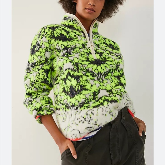 NWT Anthropologie | Cristina Fuzzy Fleece Quarter Zip - Picture 2 of 5